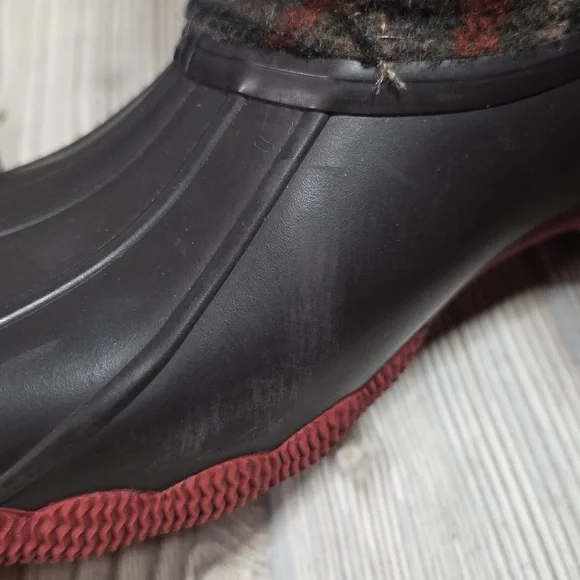 Sperry Saltwater Brown Plaid Duck Boots Womens Size 9 - Picture 13 of 14